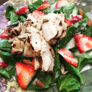 A lovely chicken & strawberry salad my husband made me.
